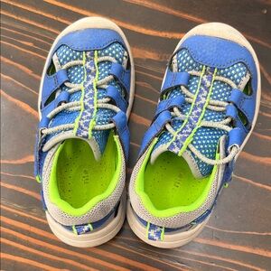 Stride Rite Blue and Neon Green Kids Water Shoes
